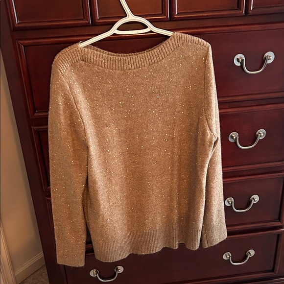 LOFT Women's Sparkling Tan Sweater - Picture 4 of 6